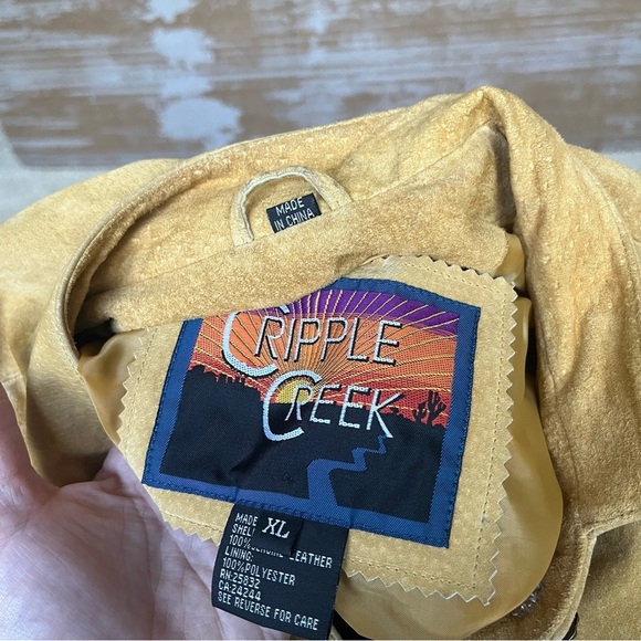 Cripple Creek 100% Leather Yellow Jacket Concho Western Rodeo NFR Womens XL - Picture 8 of 8